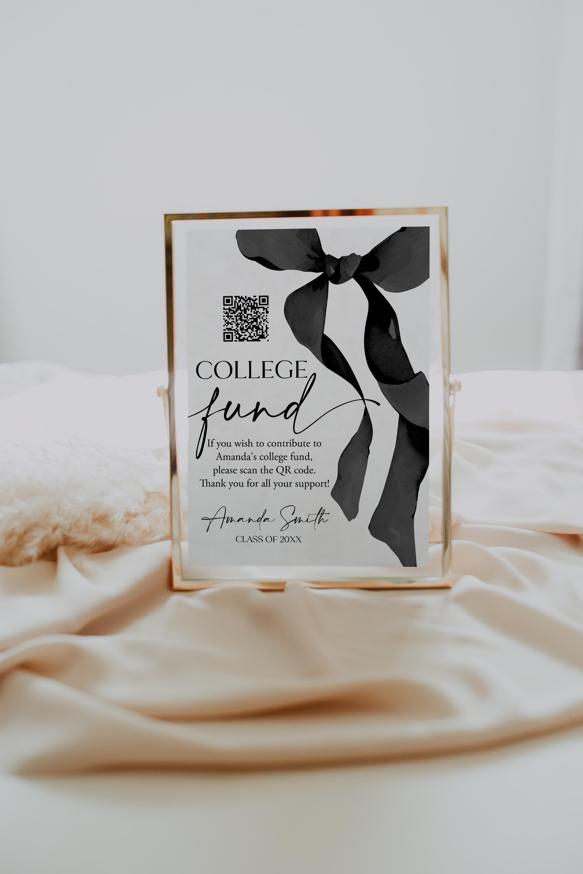 Bow For Graduation Script Bow Graduation Sign Bundle Ribbon Grad Templates Black Grad Party Decor ...