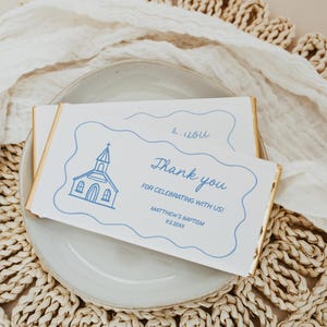 Hand Drawn Baptism Chocolate Wrapper Template Whimsical Christening Favor Editable Chocolate Bar Wrapper Boy Candy Bar Wrapper Templett C117