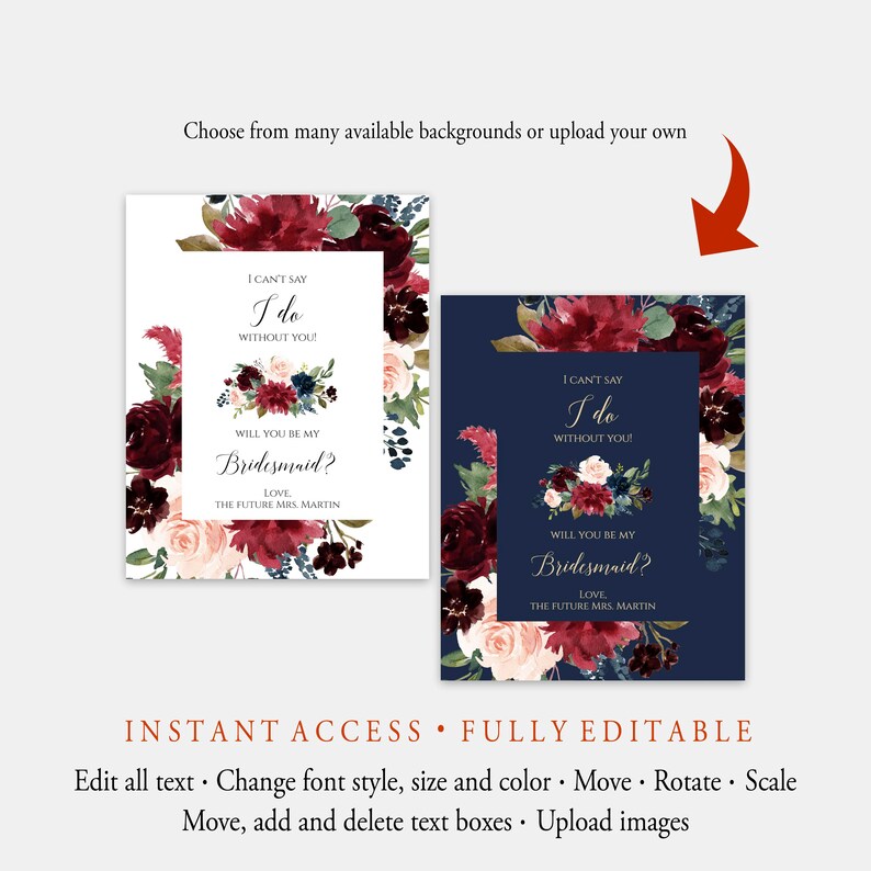 Bridesmaid Proposal Wine Label Instant Download Printable - Etsy
