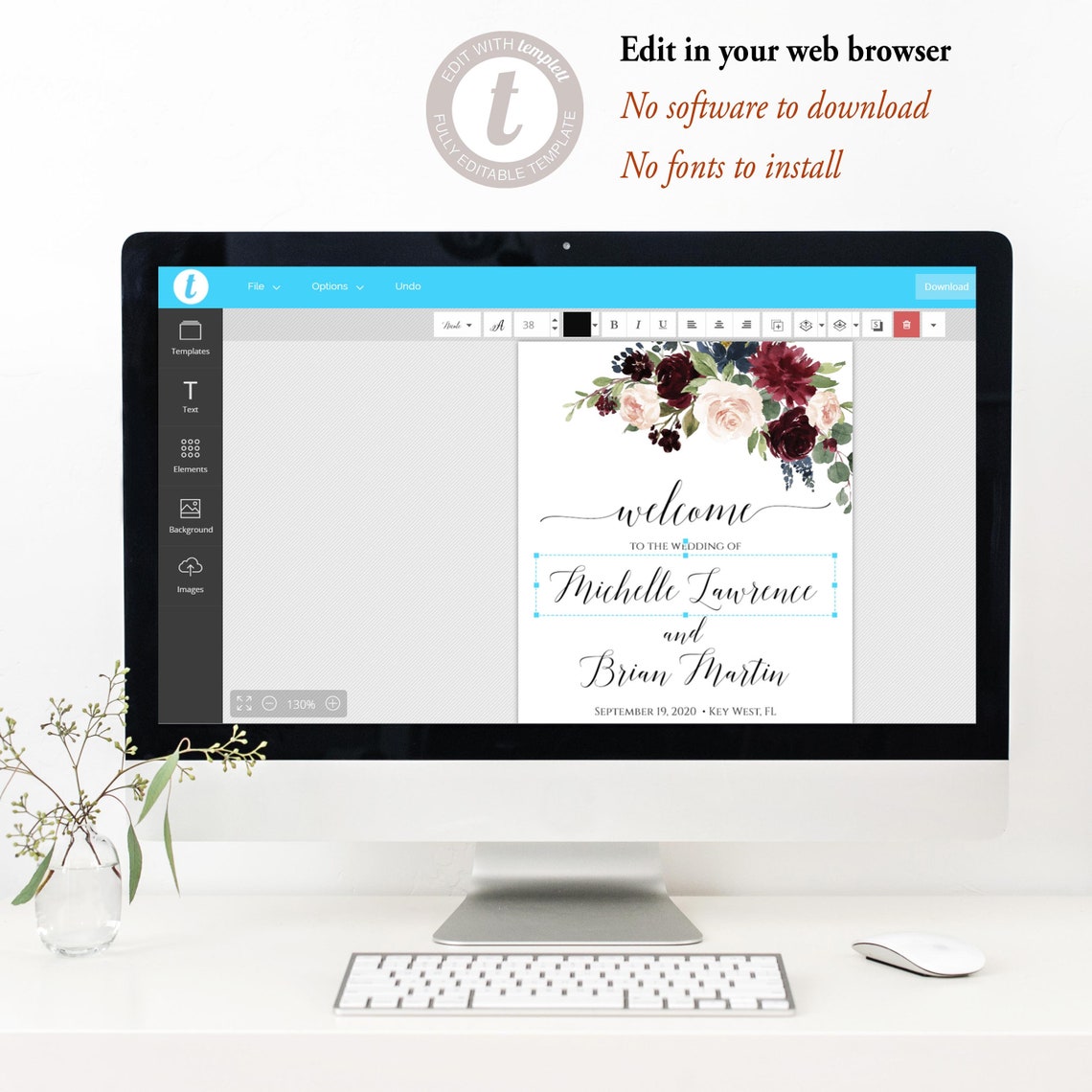 Editable Wedding Program Template Fully Editable Printable - Etsy