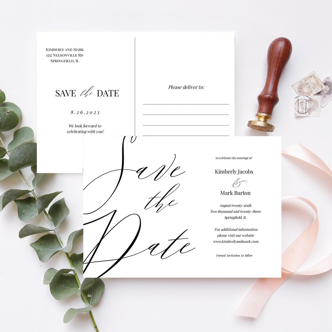 Editable Save the Date Postcard Template, Printable Save the Date Cards ...