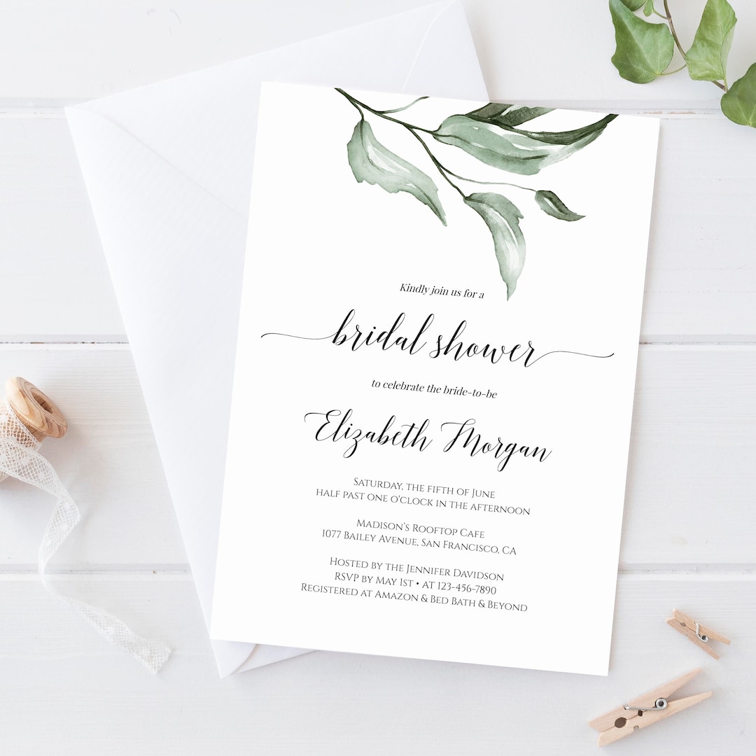 Printable Bridal Shower Invitation Template, Editable Bridal Shower ...