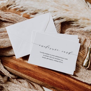 Minimalistische Beilagenkarte, Moderne Hochzeitseinladung Insert, Beilagenkarte Für Einladungen, Einfache Info Card Details, Templett C83