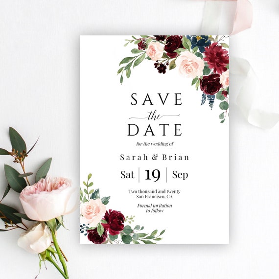 Save The Date Template Instant Download Save The Date Cards - Etsy