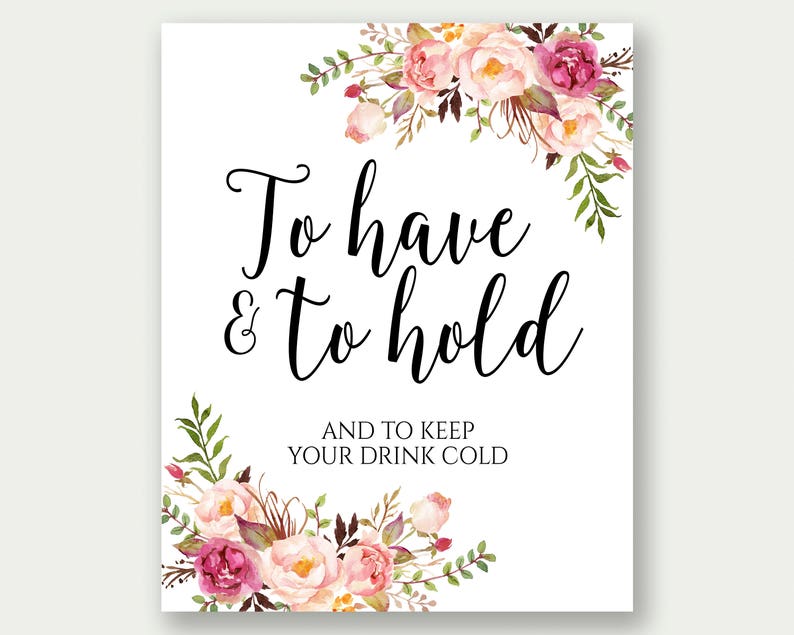 To Have And To Hold And To Keep Your Drink Cold, Koozie Sign, Wedding Koozies, To Have And To Hold Sign, Wedding PDF, Wedding Printable, C1 image 2