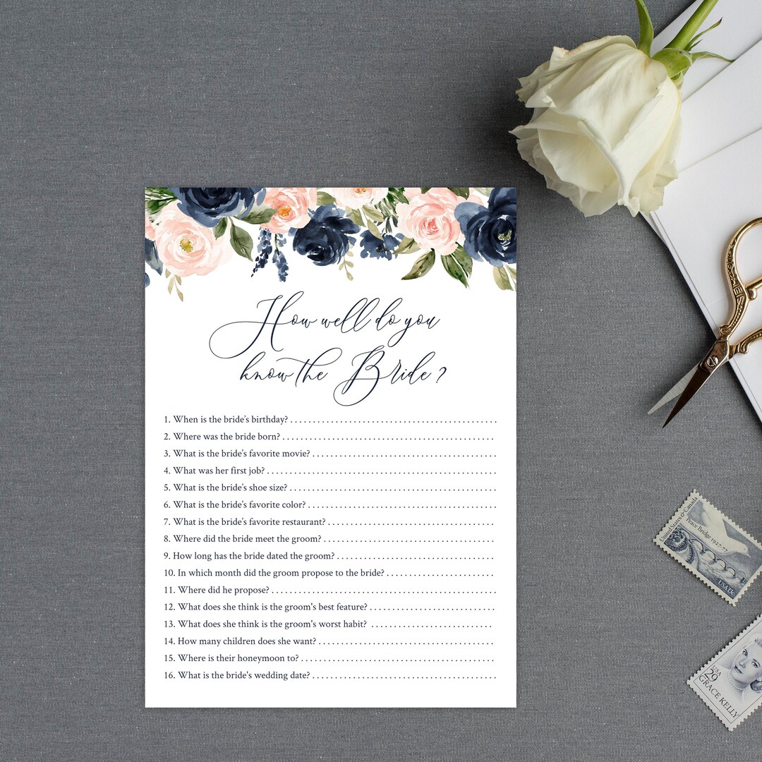 Editable How Well Do You Know the Bride, Who Knows the Bride Best ...