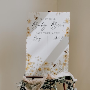 Bee Gender Guess Board Vorlage Gender Reveal Voting Sign Bearbeitbar Was wird Baby Bee Poster Er oder Sie Sign Errate das Geschlecht Templett, C108