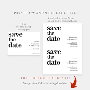 Editable Save The Date Template Download, Vintage Save The Date Cards, Printable Save Our Date Simple, Minimalist Save The Day, Templett image 4