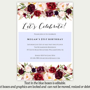 Birthday Invitation, Printable Invitation, Editable, Let's Celebrate ...