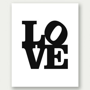 Love Sign, Philadelphia Love Sign, Typography Poster, Word Art, Love Printable, Love Print, Love Art Print, Black And White Decor, Love Art image 1