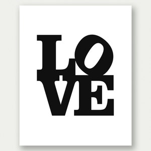 Love Sign, Philadelphia Love Sign, Typography Poster, Word Art, Love Printable, Love Print, Love Art Print, Black And White Decor, Love Art