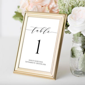 Classic Wedding Table Numbers, Instant Download, Editable Table Numbers, Printable Table Number Cards, Table Card Template, Templett, C83