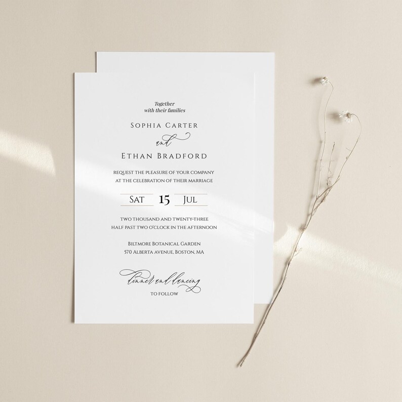 Elegant Pocket Wedding Invitation Suite Classic Pocket Fold Etsy