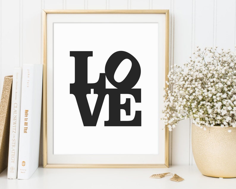 Love Sign, Philadelphia Love Sign, Typography Poster, Word Art, Love Printable, Love Print, Love Art Print, Black And White Decor, Love Art image 2