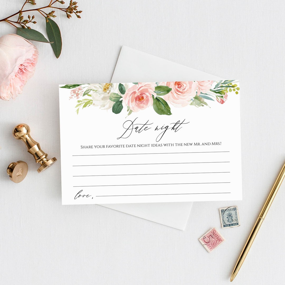 Editable Date Night Cards, Printable Date Night Idea Cards, Wedding ...