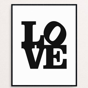 Love Sign, Philadelphia Love Sign, Typography Poster, Word Art, Love Printable, Love Print, Love Art Print, Black And White Decor, Love Art image 3
