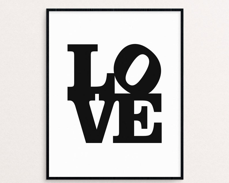 Love Sign, Philadelphia Love Sign, Typography Poster, Word Art, Love Printable, Love Print, Love Art Print, Black And White Decor, Love Art image 3