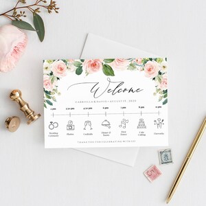 Boho Wedding Timeline Template Download, Printable Timeline, Wedding Day Timeline Floral, Wedding Itinerary, Order Of Events, Templett, C9
