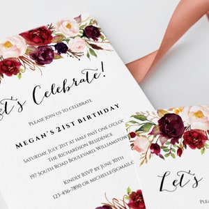Birthday Invitation, Printable Invitation, Editable, Let's Celebrate ...