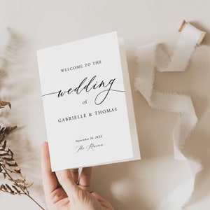 Wedding Program Template Classic Foldable Program Template Elegant Wedding Program Folded Order Of Service Catholic Ceremony Templett, C93