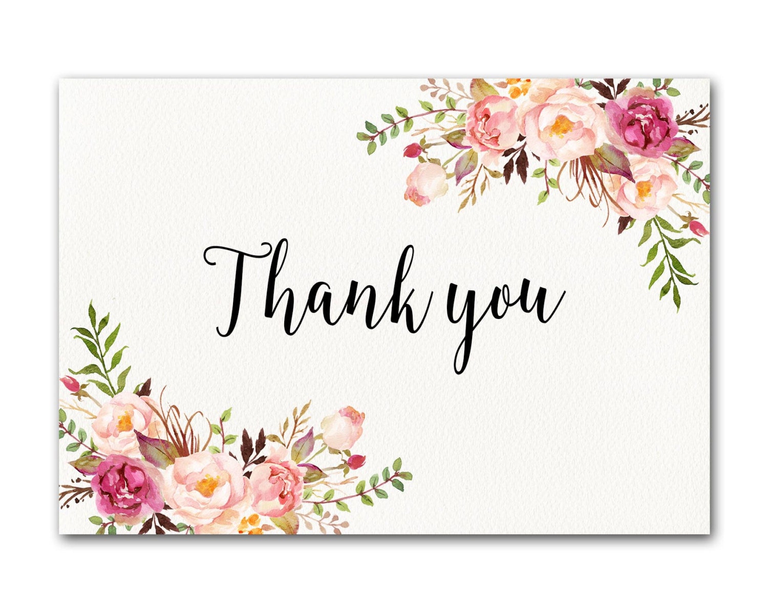 Paper & Party Supplies Greeting Cards Floral Thank You Card Paper etna