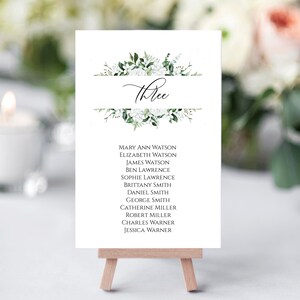Greenery Seating Chart Template, Editable Seating Cards, Seating Chart Sign, Wedding Seating Chart Template, Instant Download Templett C39 image 3