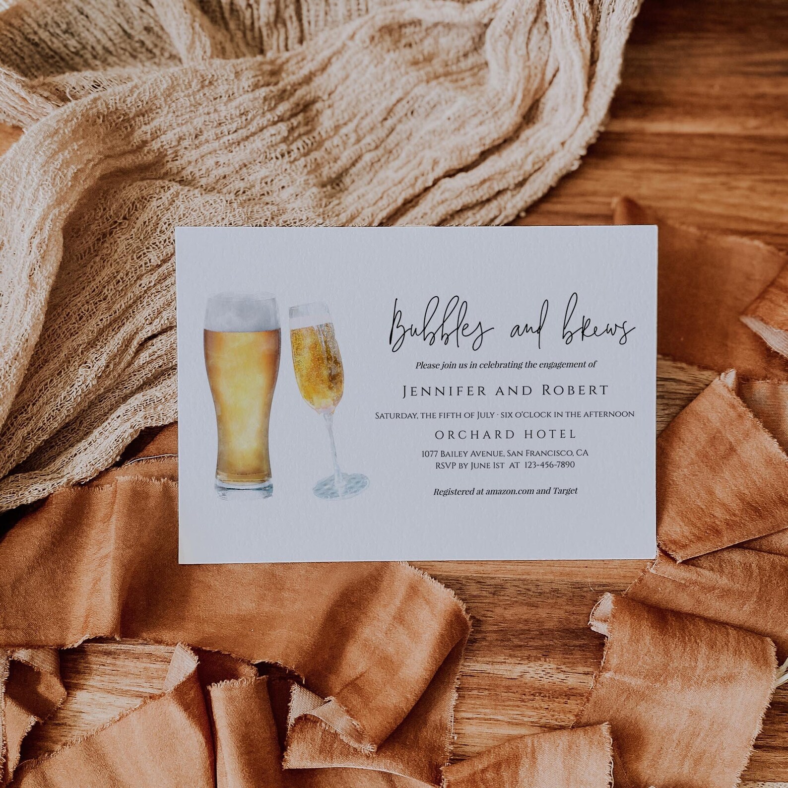 Bubbles and Brews Before I Do's Invitation Template Etsy