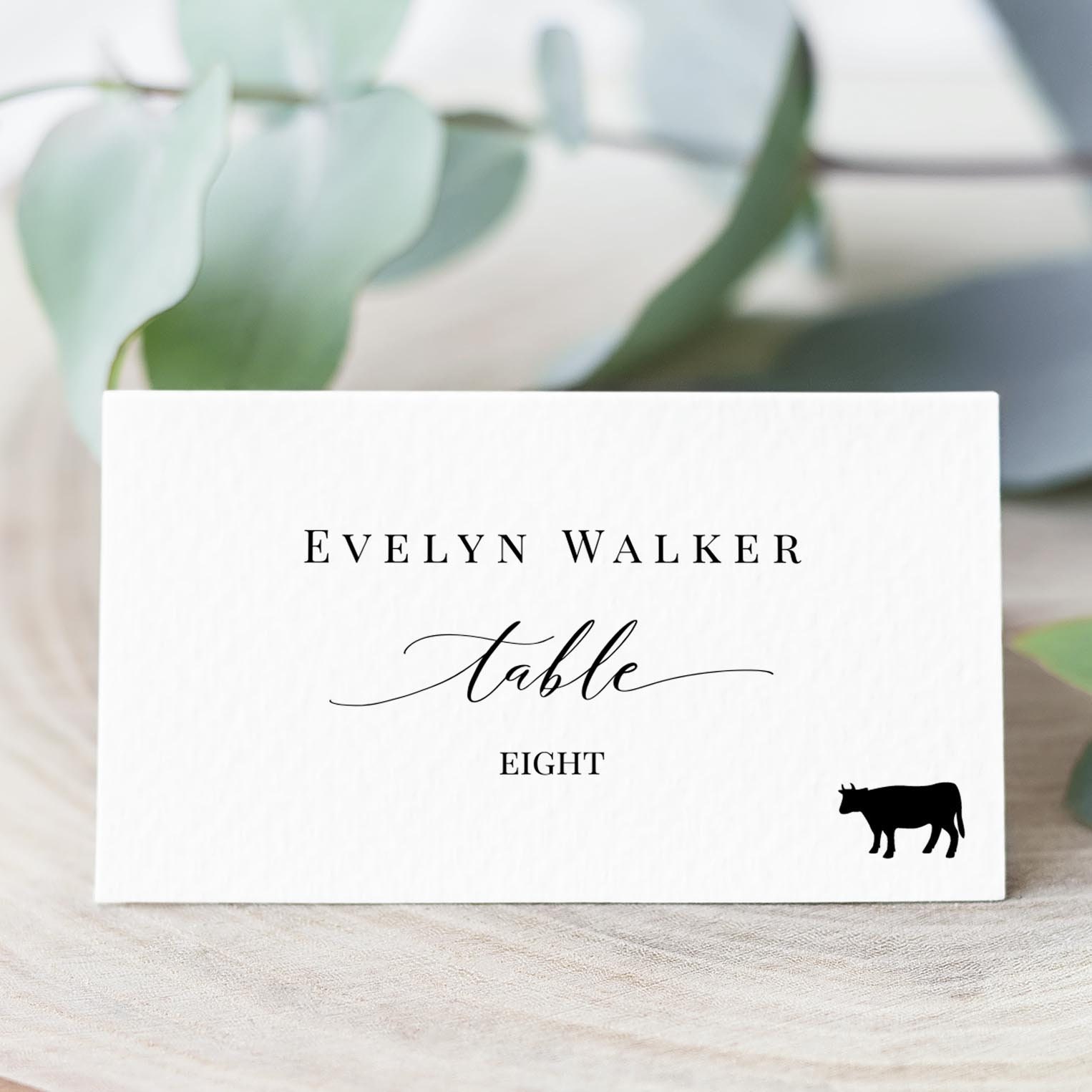 Place Card Template - Etsy