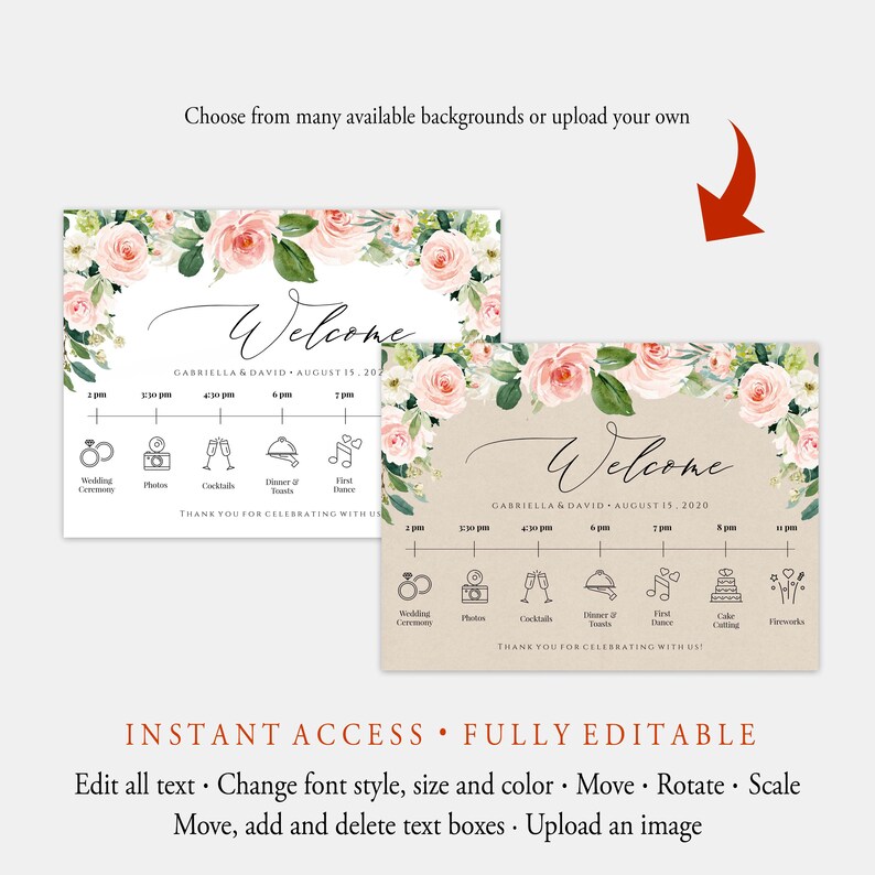 Wedding Timeline Poster Template Download Printable Etsy Wedding Timeline Poster Template Download Printable Etsy
