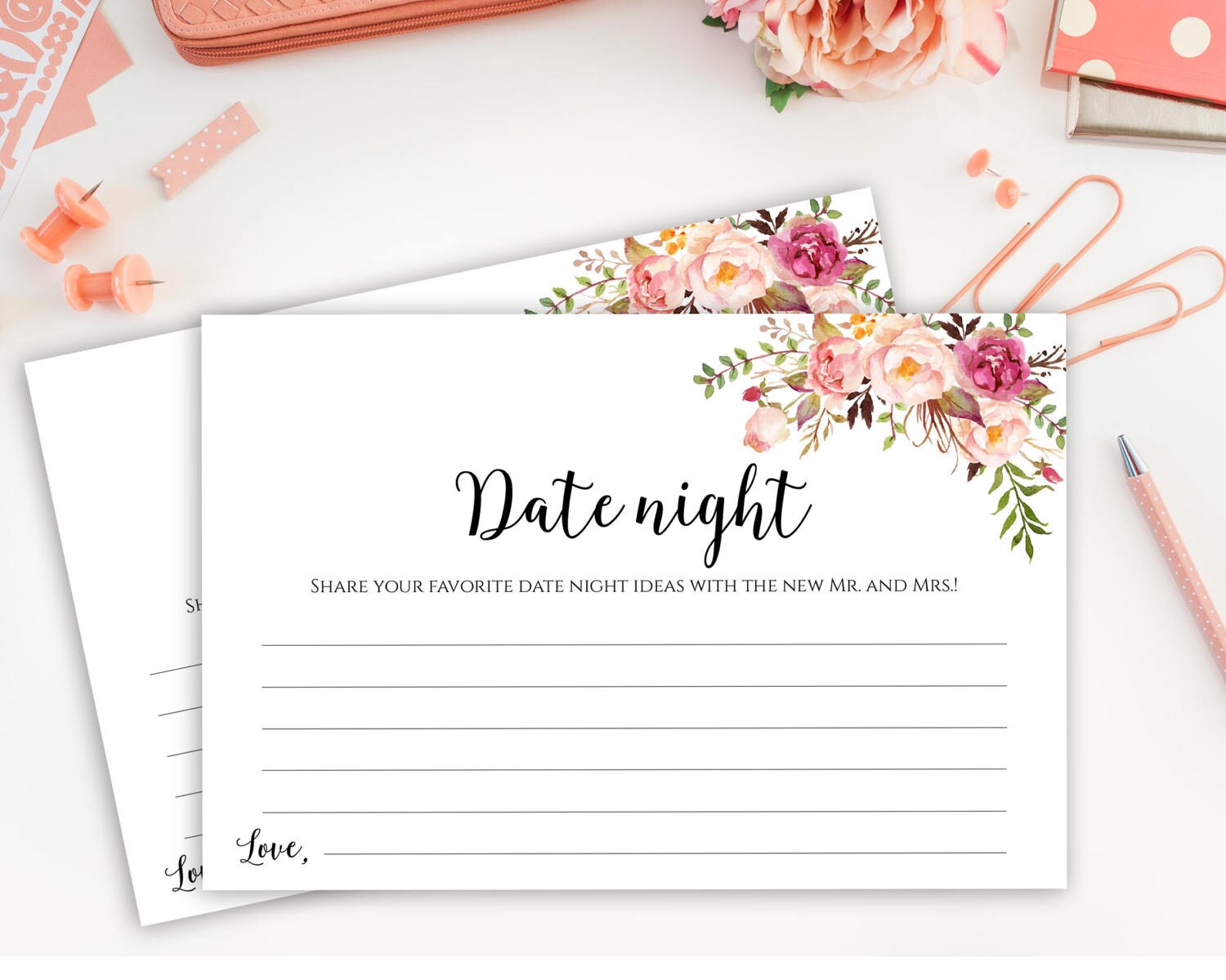 Date Night Cards Date Night Idea Cards Wedding Date Night Etsy