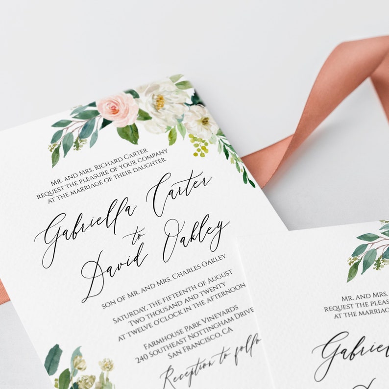 Wedding Invitation 100 Editable Template Invitation Suite Etsy