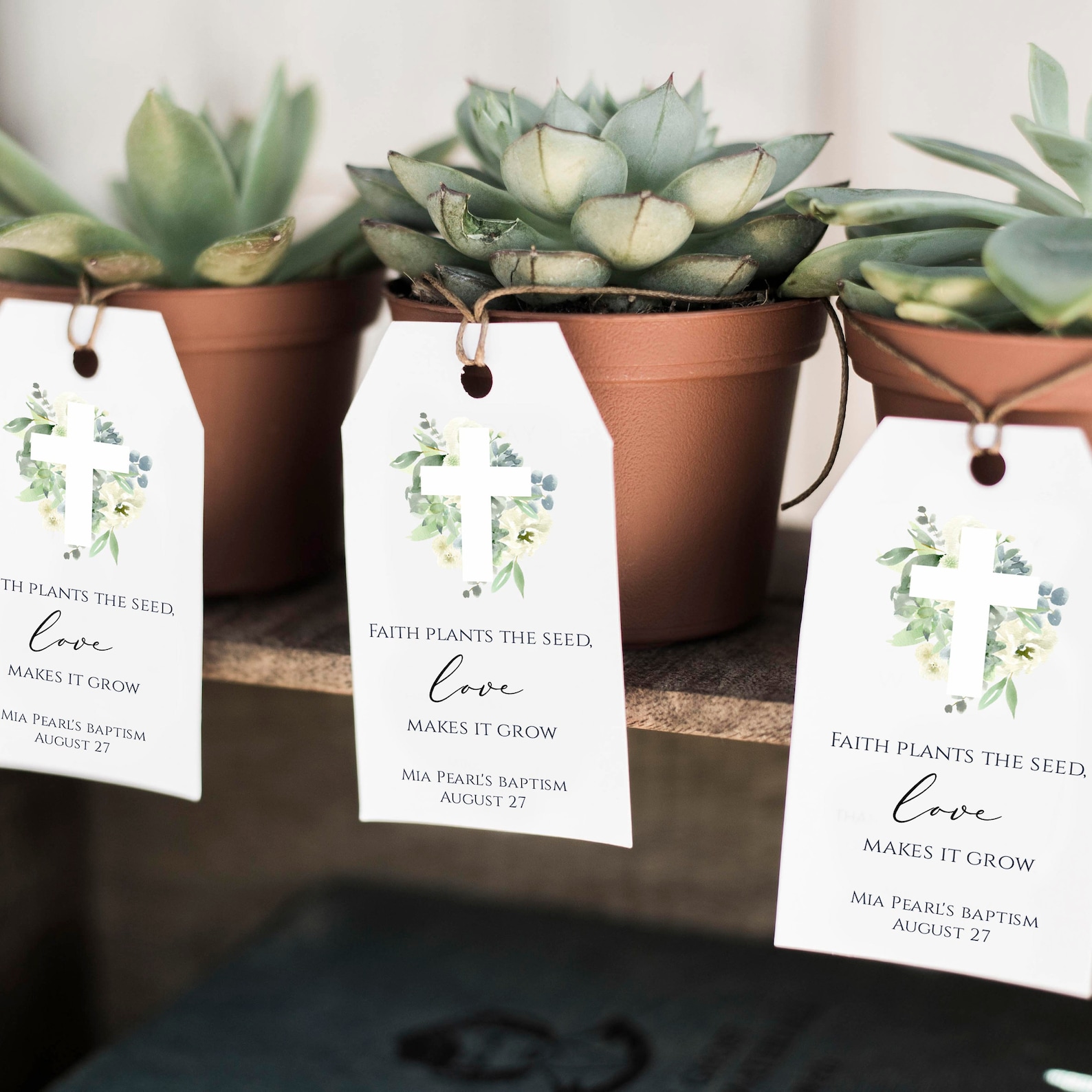 Faith Plants the Seed Love Makes It Grow Baptism Favor Tag Etsy