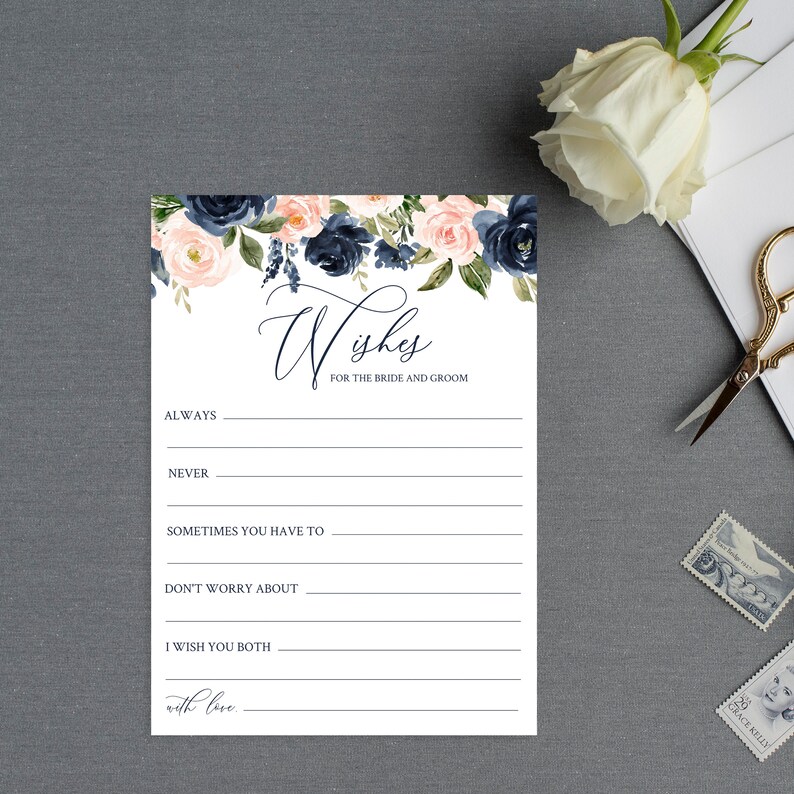 Editable Wishes for the Bride and Groom Printable Wedding Etsy