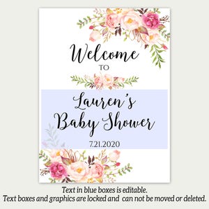 Welcome To Baby Shower, Baby Shower Welcome Sign Template, Baby Shower Sign, Printable Welcome Sign, Welcome Sign, Boho Chic Signs, C1 image 2