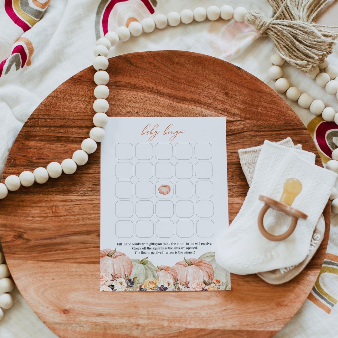 Pumpkin Baby Bingo Game Template, Instant Download, Editable Template ...