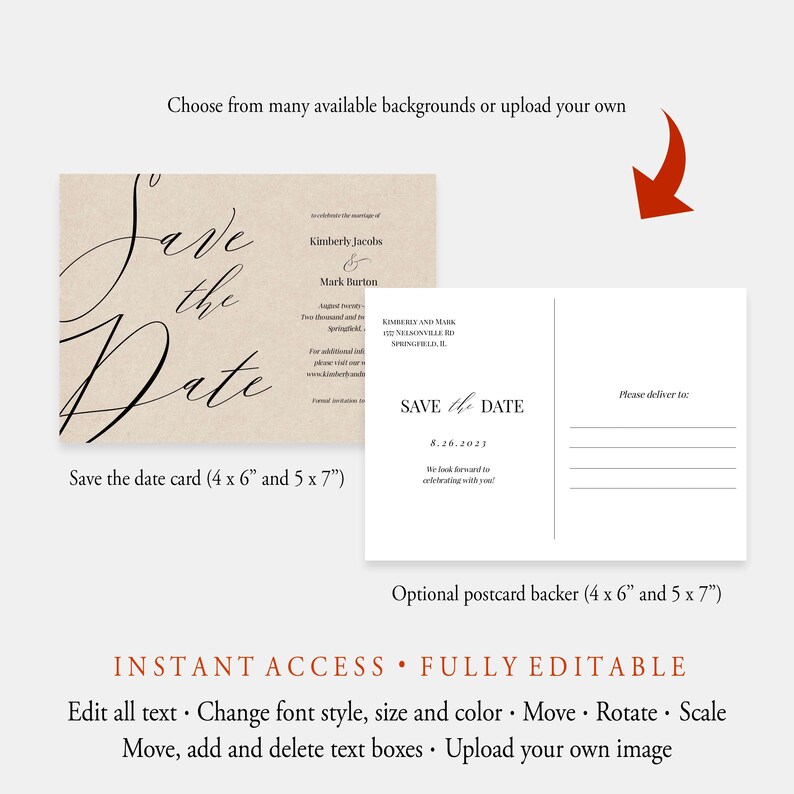 Editable Save the Date Postcard Template Printable Save the - Etsy