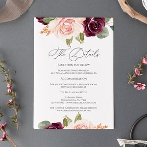 Boho Einschluss Kartenvorlage, druckbare Hochzeitsdetails Karte, vollständig bearbeitbare Informationskarte, Hochzeit Richtungskarte, Templett, C29
