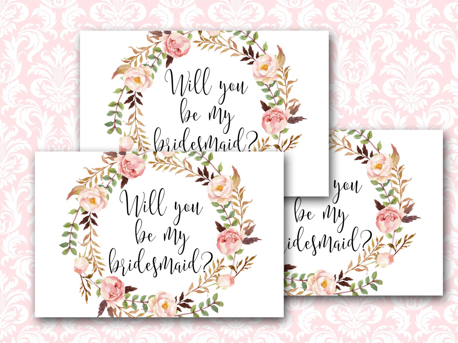 Bridesmaid Printable Will You Be My Bridesmaid Bridesmaid - Etsy