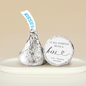 Minimalist Hershey Kiss Sticker Wedding Hershey Kiss Label Template Editable Wedding Favor Modern Bridal Shower Favor Printable Templett C82