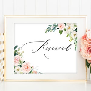 Reserved Sign, Reserved Signs For Wedding, Reserved Table Sign, Reserved Weding Sign, Reserved Lanscape, Reserved Seating Sign Horizontal C9