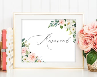 Reserved Sign, Reserved Signs For Wedding, Reserved Table Sign, Reserved Weding Sign, Reserved Lanscape, Reserved Seating Sign Horizontal C9