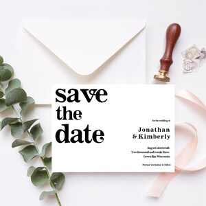 Editable Save The Date Template Download, Vintage Save The Date Cards, Printable Save Our Date Simple, Minimalist Save The Day, Templett image 2