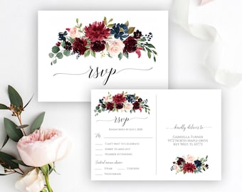 RSVP Postcard Template, Instant Download, Printable RSVP Postcard, Wedding Rsvp Postcards, Response Card Template, Editable Rsvp Templett C6