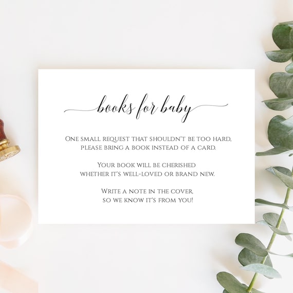 Gender neutral Book Request, Instant Download, Bring A Book Instead Of A Card, Book Insert, Books For Baby, Baby Shower Insert, Templett C20