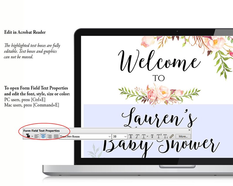 Welcome To Baby Shower, Baby Shower Welcome Sign Template, Baby Shower Sign, Printable Welcome Sign, Welcome Sign, Boho Chic Signs, C1 image 3