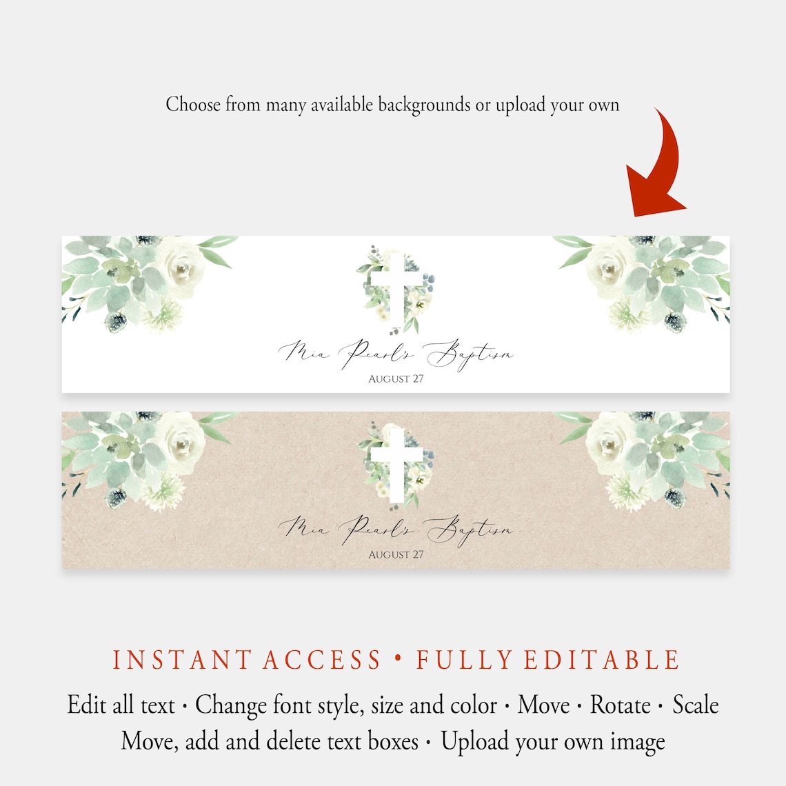 Printable Baptism Label Template