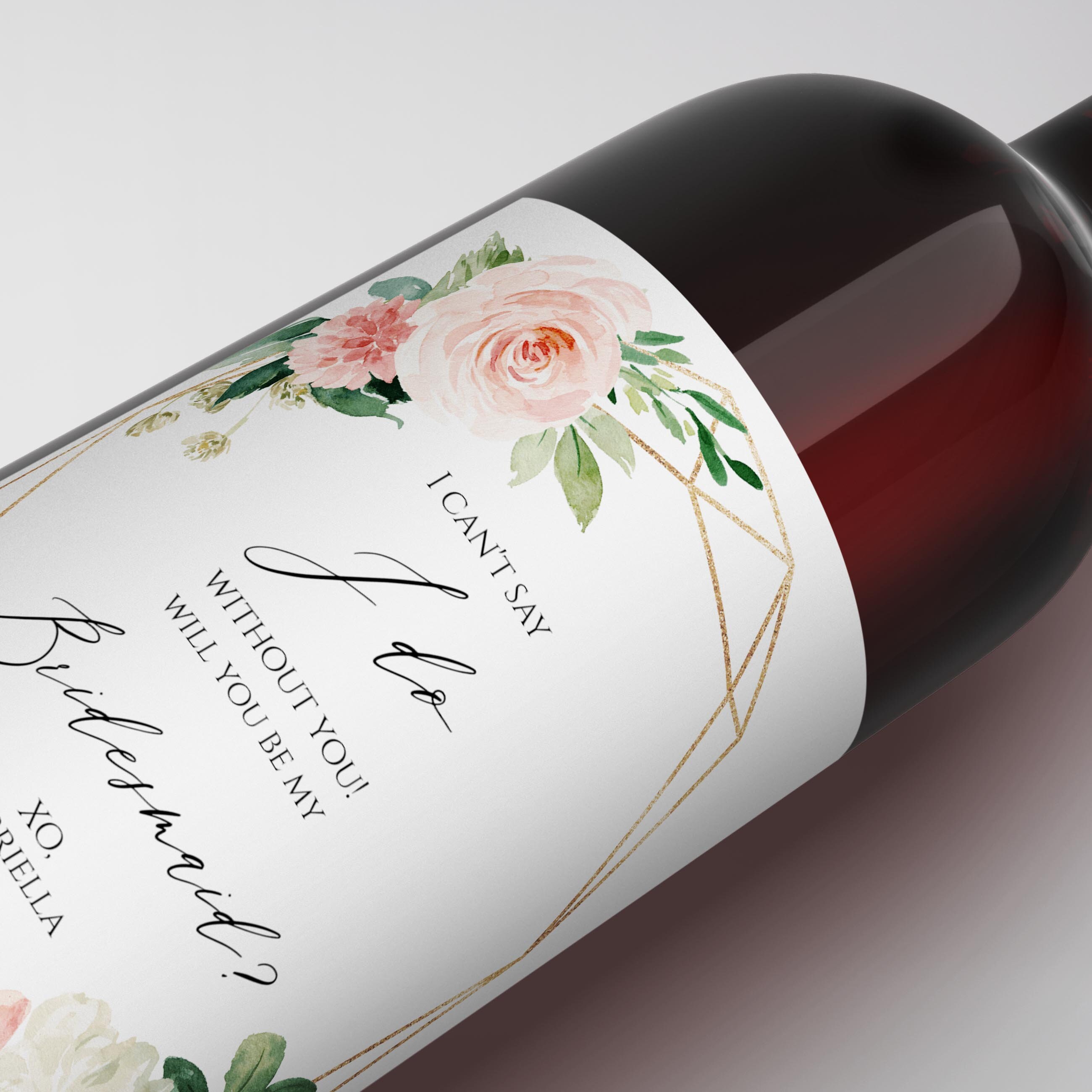 Bridesmaid Proposal Wine Label Instant Download Printable | Etsy