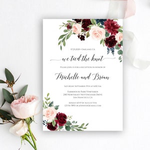 We Tied The Knot, Instant Download, We Eloped-aankondiging, bewerkbare uitnodiging voor schakingsreceptie, We Eloped-receptie, Templett C6