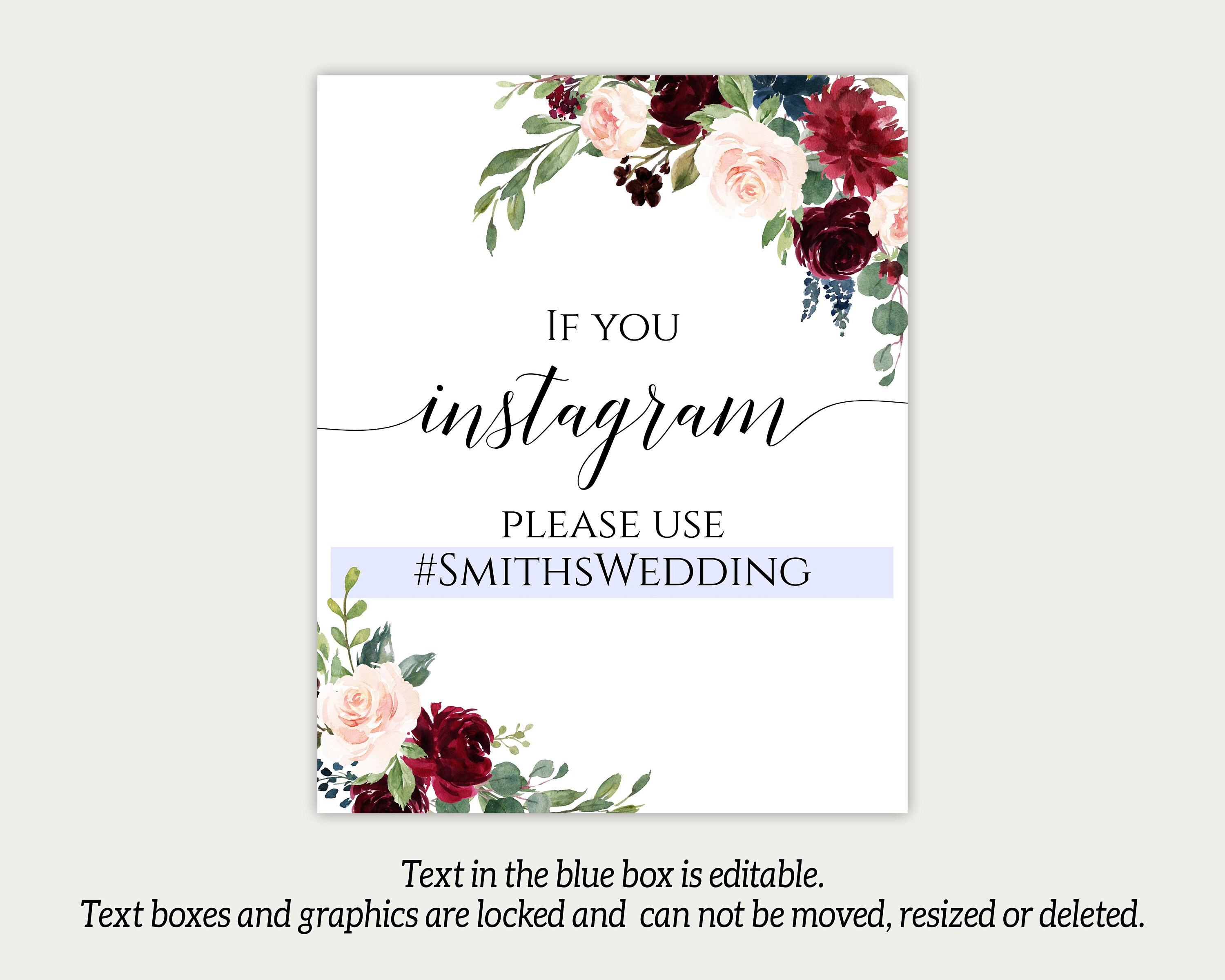 Instagram Wedding Sign If You Instagram Sign Instagram | Etsy