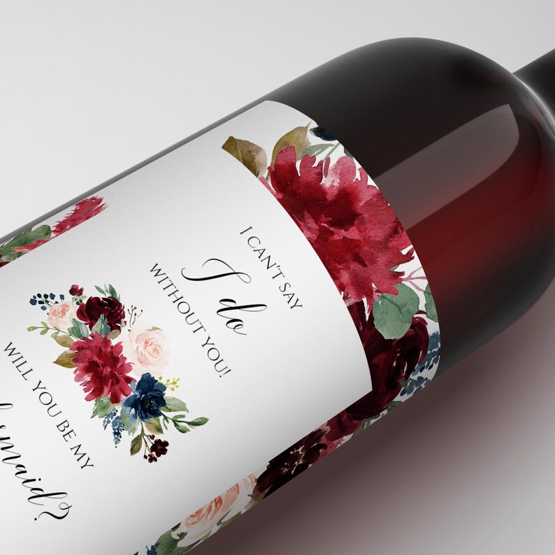 Bridesmaid Proposal Wine Label Instant Download Printable - Etsy